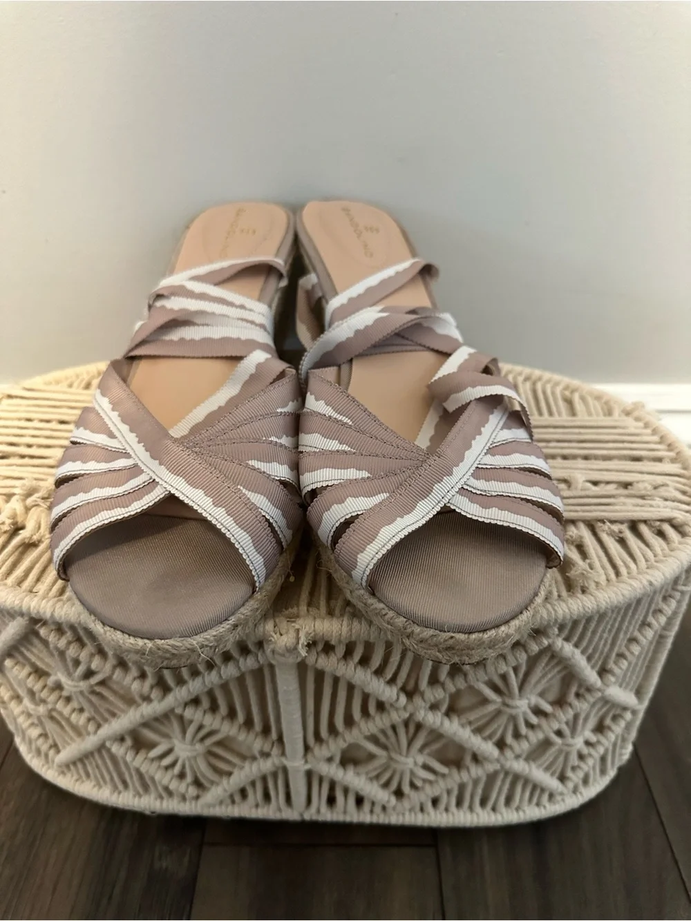 Bandolino Ribbon Espadrille Wedge Sandals - Women Size 10